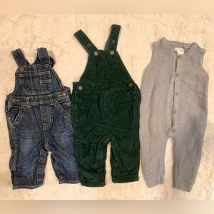 Overall and romper set - three in 12 month